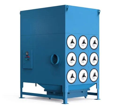 Omela pulse-cleaned cartridge dust collector for fiber laser cutting fume extraction