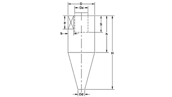 Engineer reviewing particle data and process conditions for cyclone separator selection