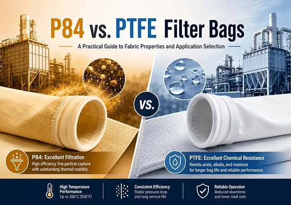 P84 vs. PTFE Filter Bags: A Practical Guide to Fabric Properties and Application Selection