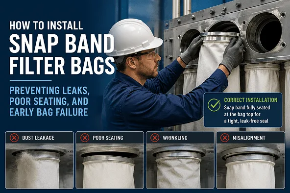 How to Install Snap Band Filter Bags in a Dust Collector: Preventing Tubesheet Leaks, Poor Seating, Bypass Emissions, and Early Baghouse Filter Bag Failure